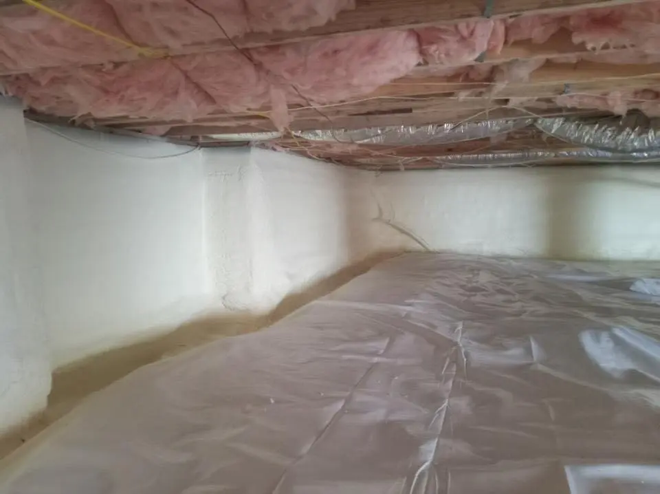 Crawl space encapsulation with closed-cell spray foam for Attic Insulation in Savoy